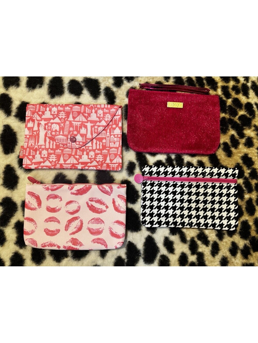 IPSY bag lot of 4 IPSY Cosmetic Makeup Bags Beauty Pouches EMPTY NEVER USED